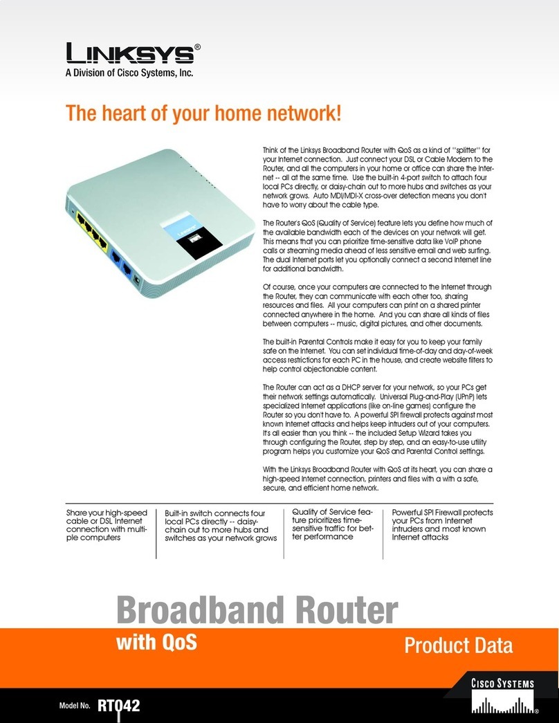 Linksys RT042 - Broadband Router With QoS Operation manual