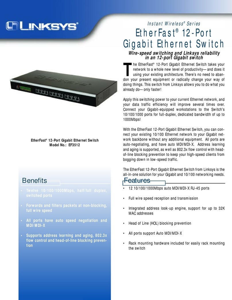 Linksys EF3512 - EtherFast Gigabit Ethernet Switch User manual