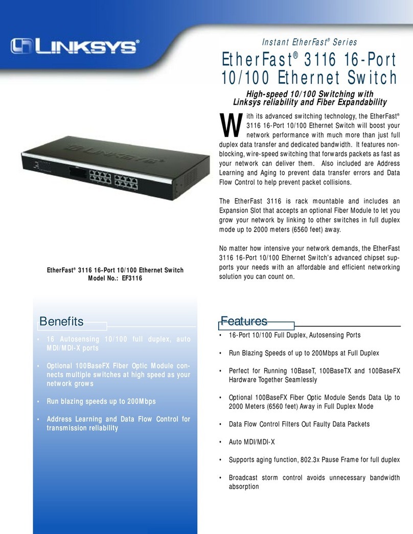 Linksys EtherFast EF3116 Specifications Linksys EtherFast EF3116 Specifications