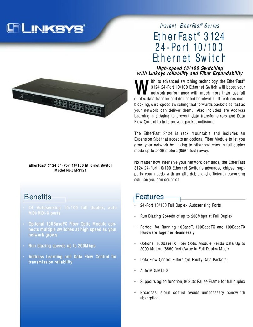 Linksys EtherFast EF3124 Specifications Linksys EtherFast EF3124 Specifications