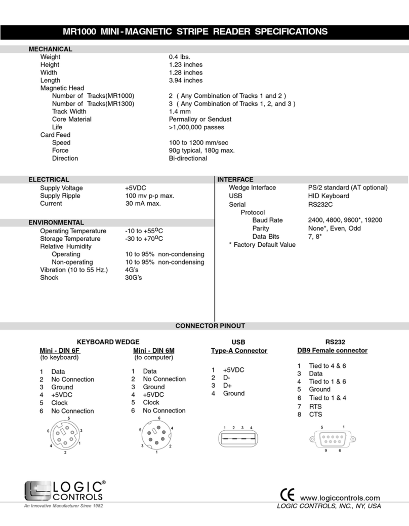 Logic Controls MR1000 User manual