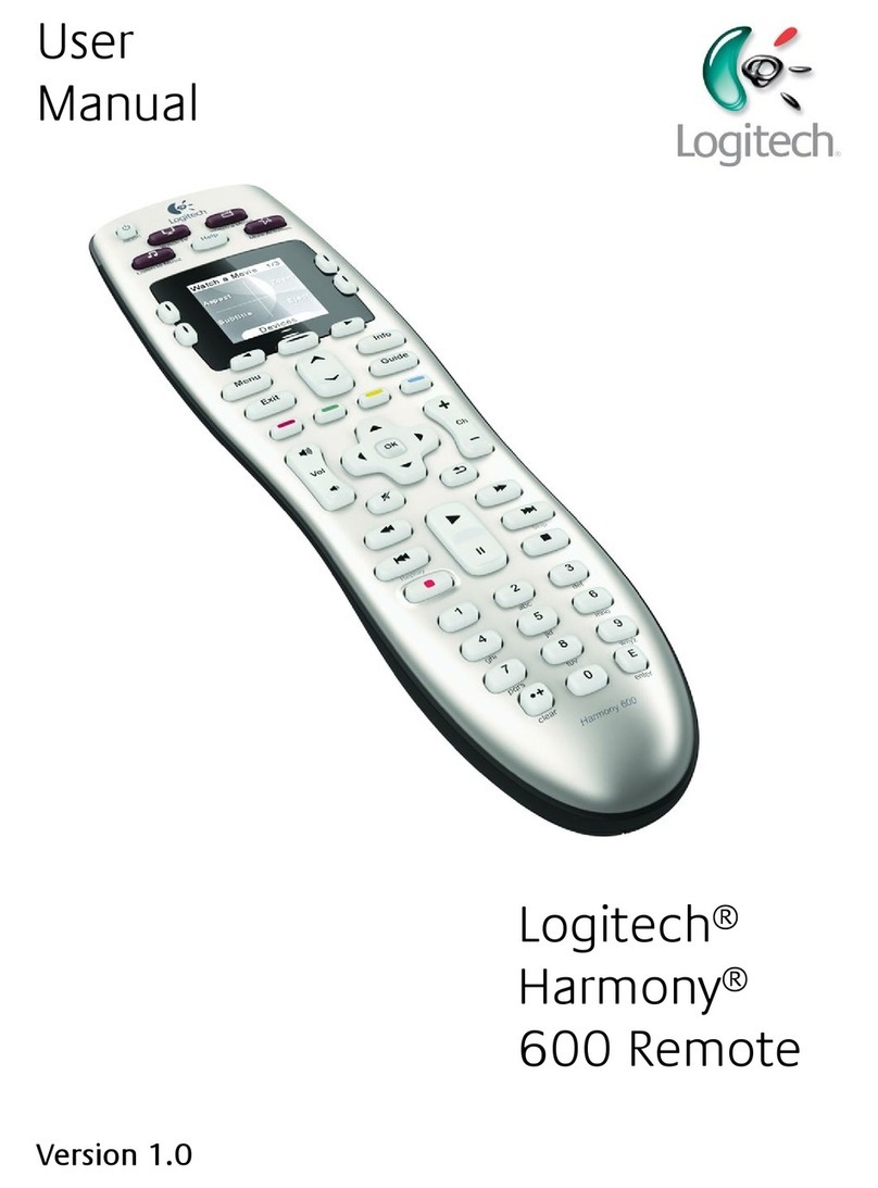Logitech HARMONY REMOTE 600 Series user manual