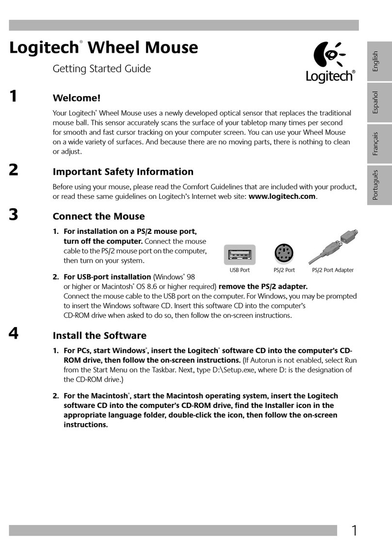Logitech WHEEL MOUSE User manual Logitech WHEEL MOUSE User manual