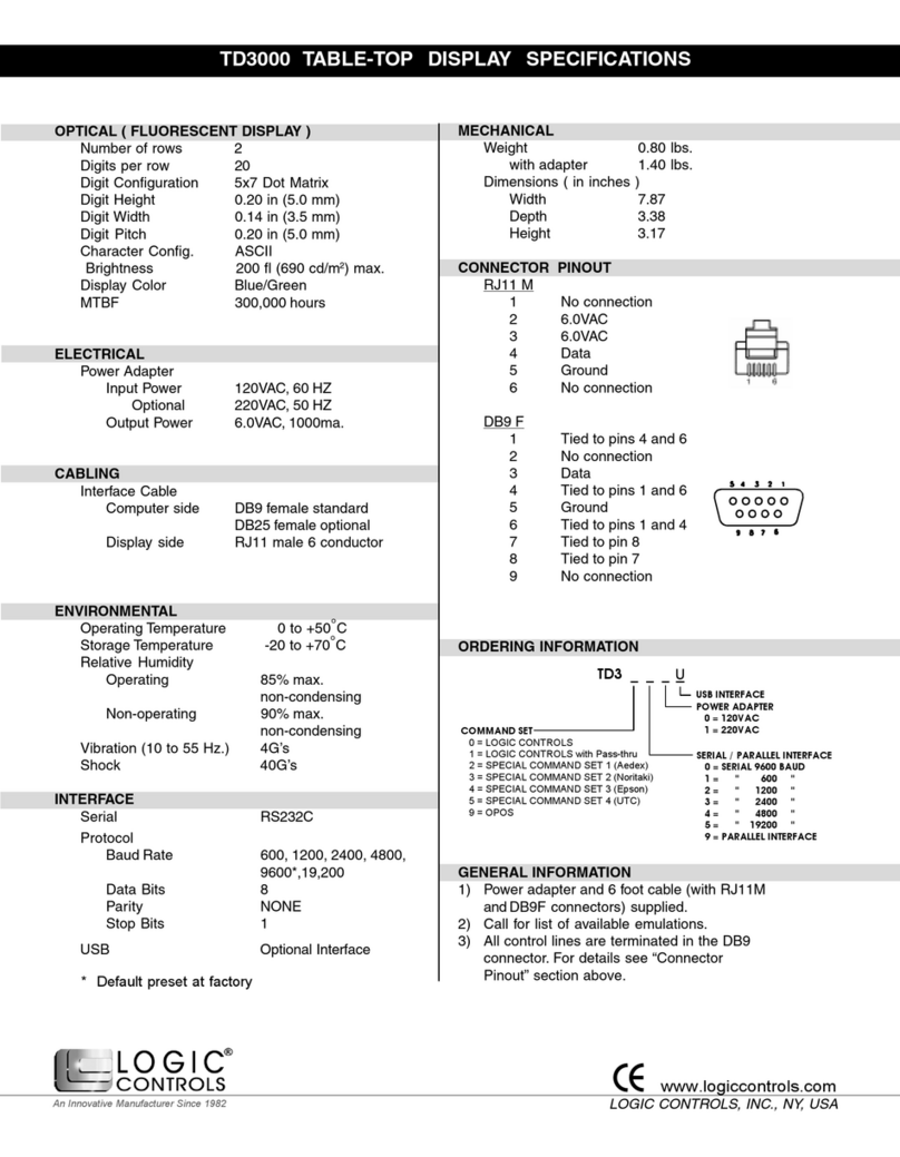 Logic Controls TD3000 Series User manual Logic Controls TD3000 Series User manual