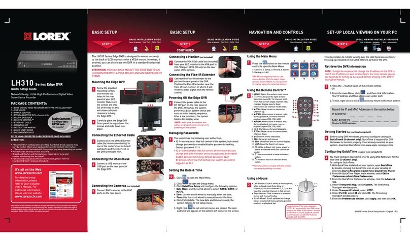 Lorex EDGE LH310 SERIES Quick setup guide