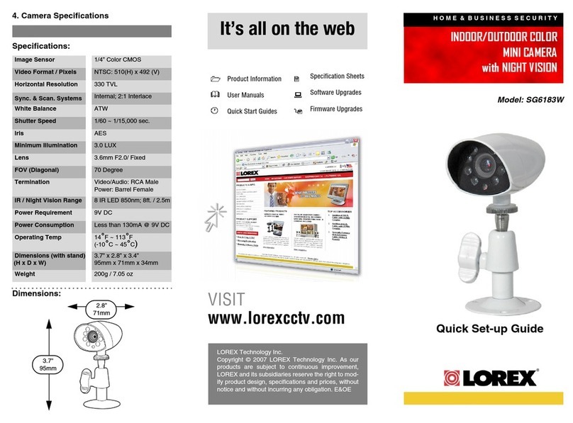Lorex SG6183W Quick setup guide Lorex SG6183W Quick setup guide