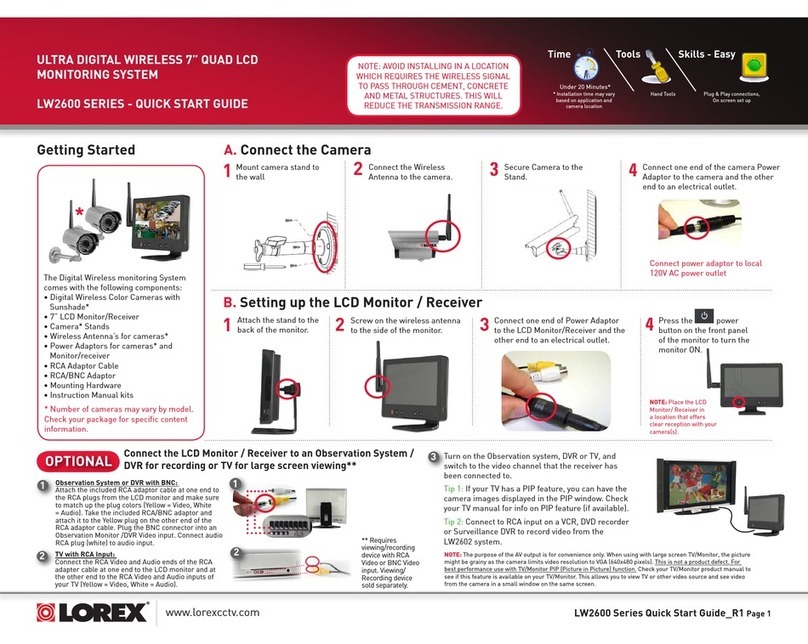 Lorex LW2602 Getting started guide