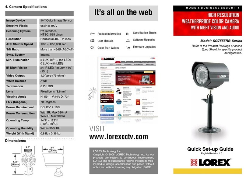 Lorex SG7555RB Quick setup guide