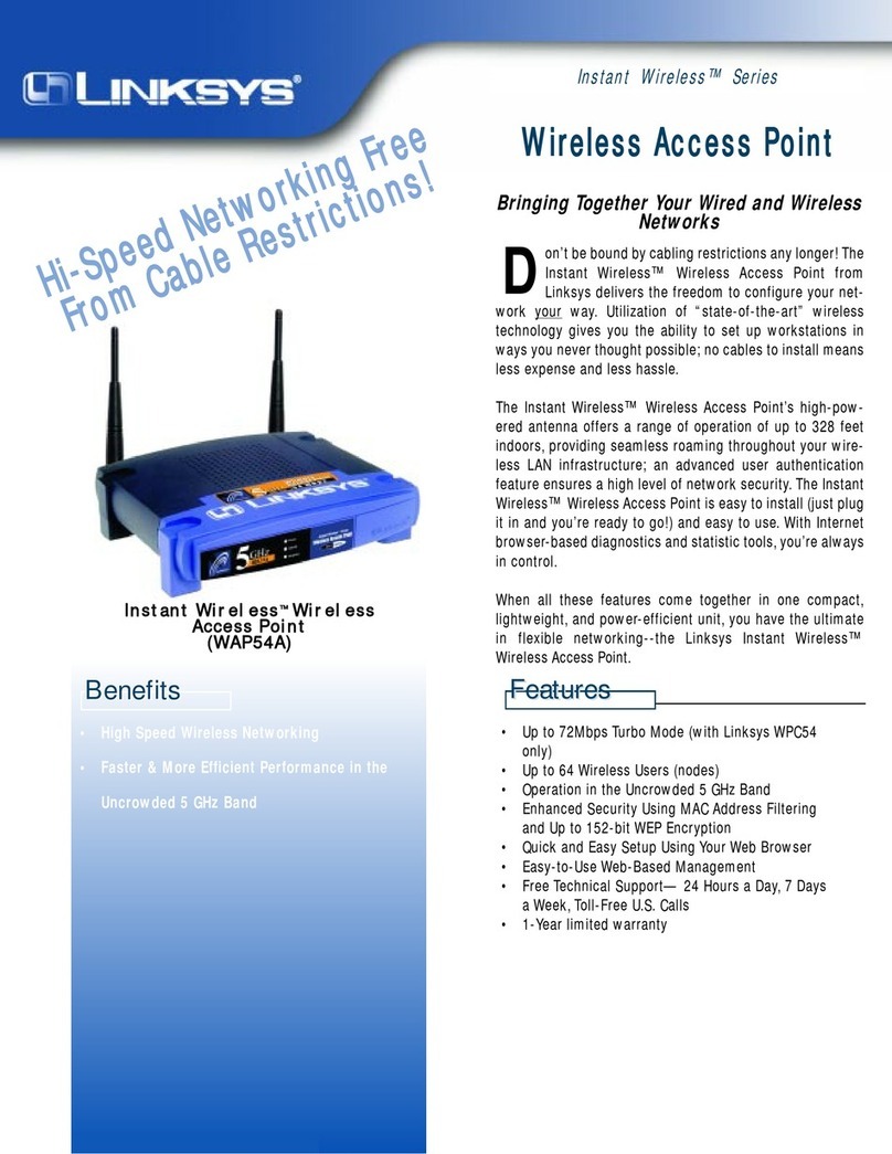 Linksys WAP54A - Instant Wireless - Access Point User manual Linksys WAP54A - Instant Wireless - Access Point User manual