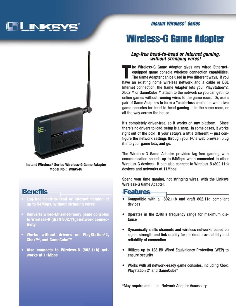 Linksys WGA54G Specifications