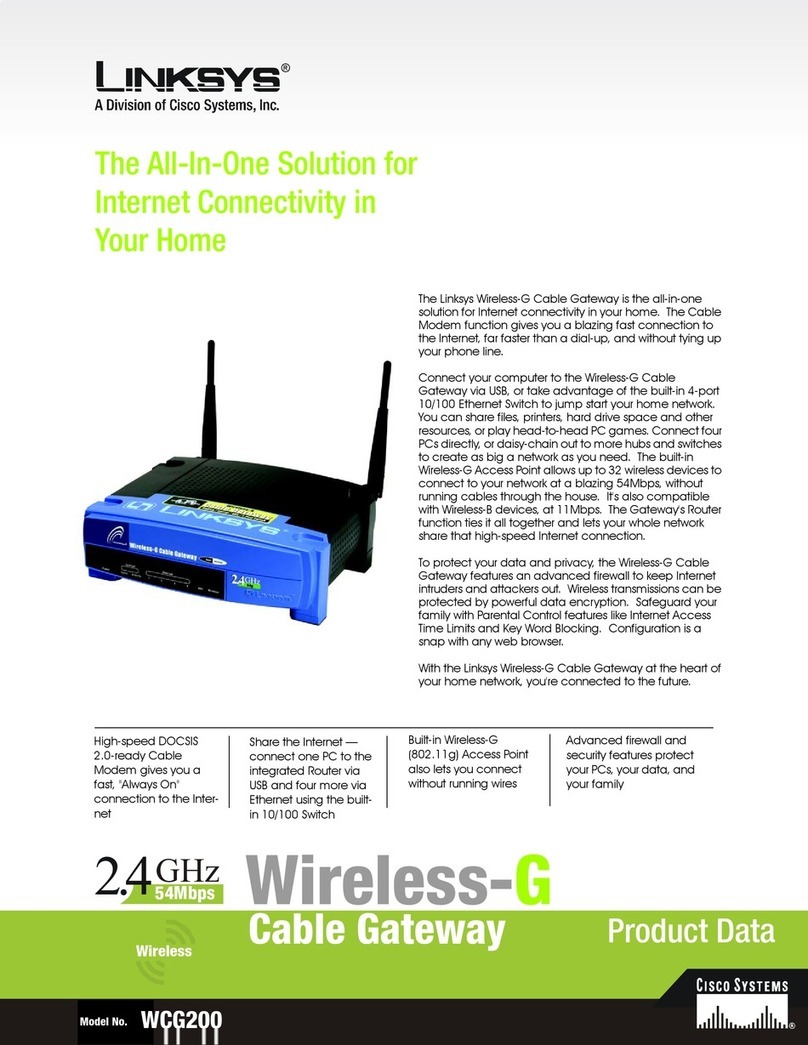 Linksys WCG200 - Wireless-G Cable Gateway Wireless... Operation manual