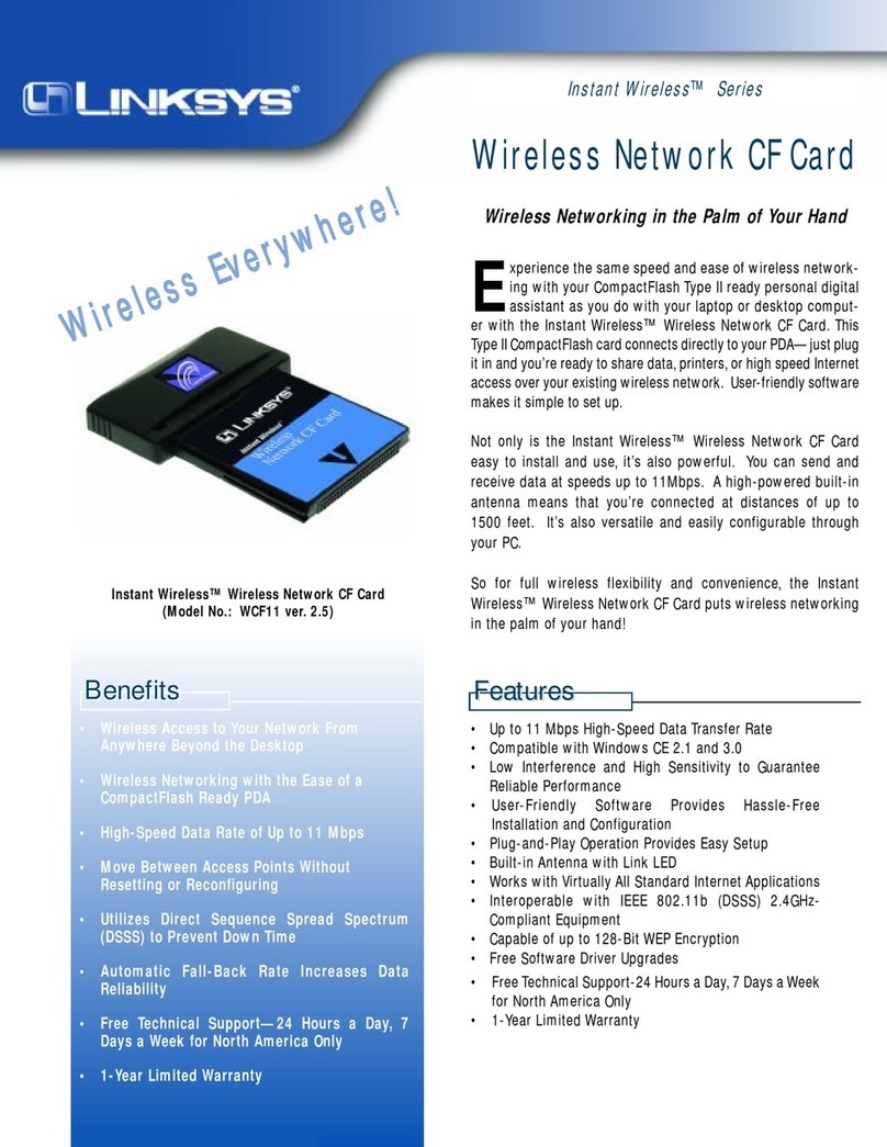 Linksys WCF11 - Wireless CompactFlash Card Type II User manual