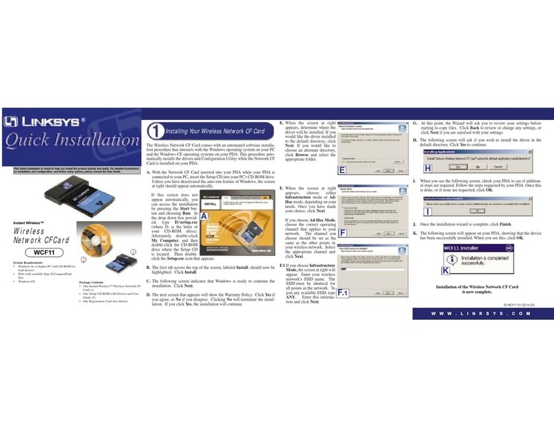 Linksys WCF11 - Wireless CompactFlash Card Type II Original operating instructions