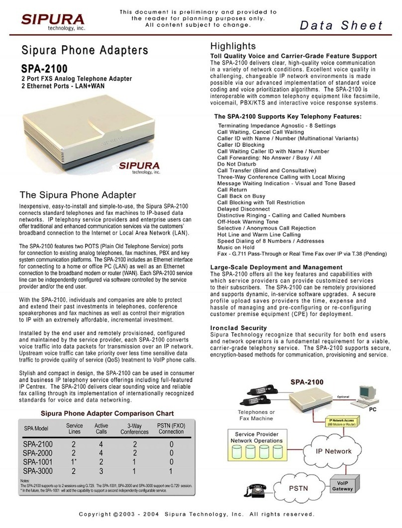 Sipura Technology SPA-2100 datasheet