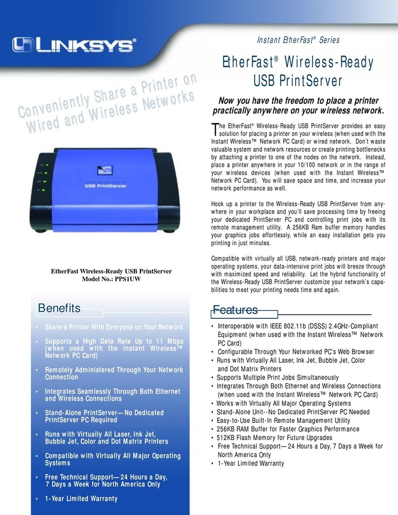 Linksys PPS1UW - EtherFast Wireless-Ready USB PrintServer Print... User manual Linksys PPS1UW - EtherFast Wireless-Ready USB PrintServer Print... User manual