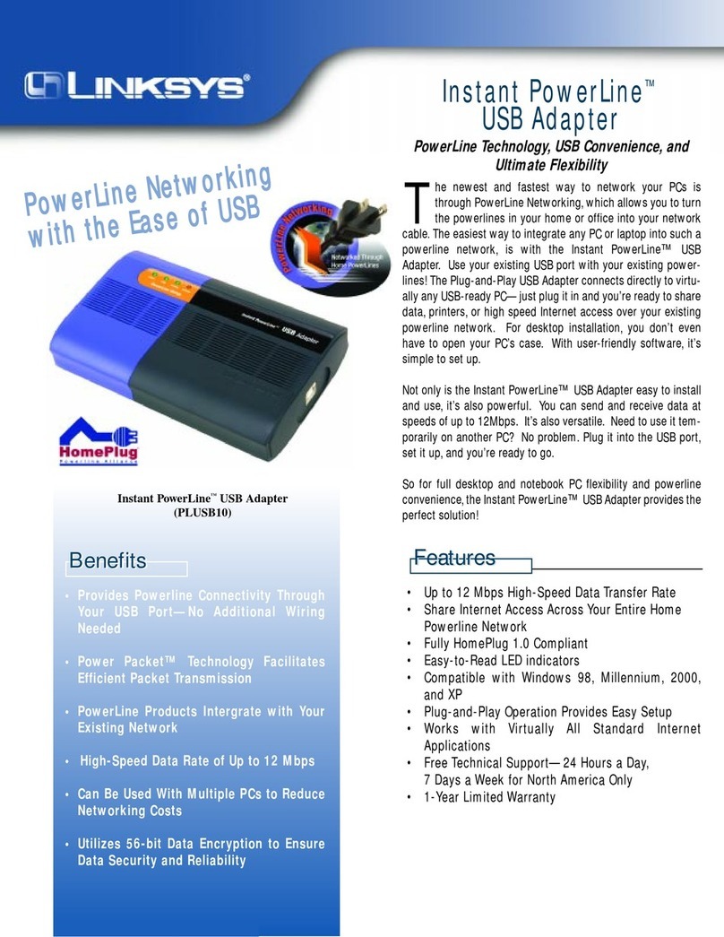 Linksys Instant PowerLine PLUSB10 User manual