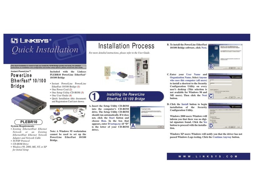 Linksys Instant PowerLine PLEBR10 Original operating instructions