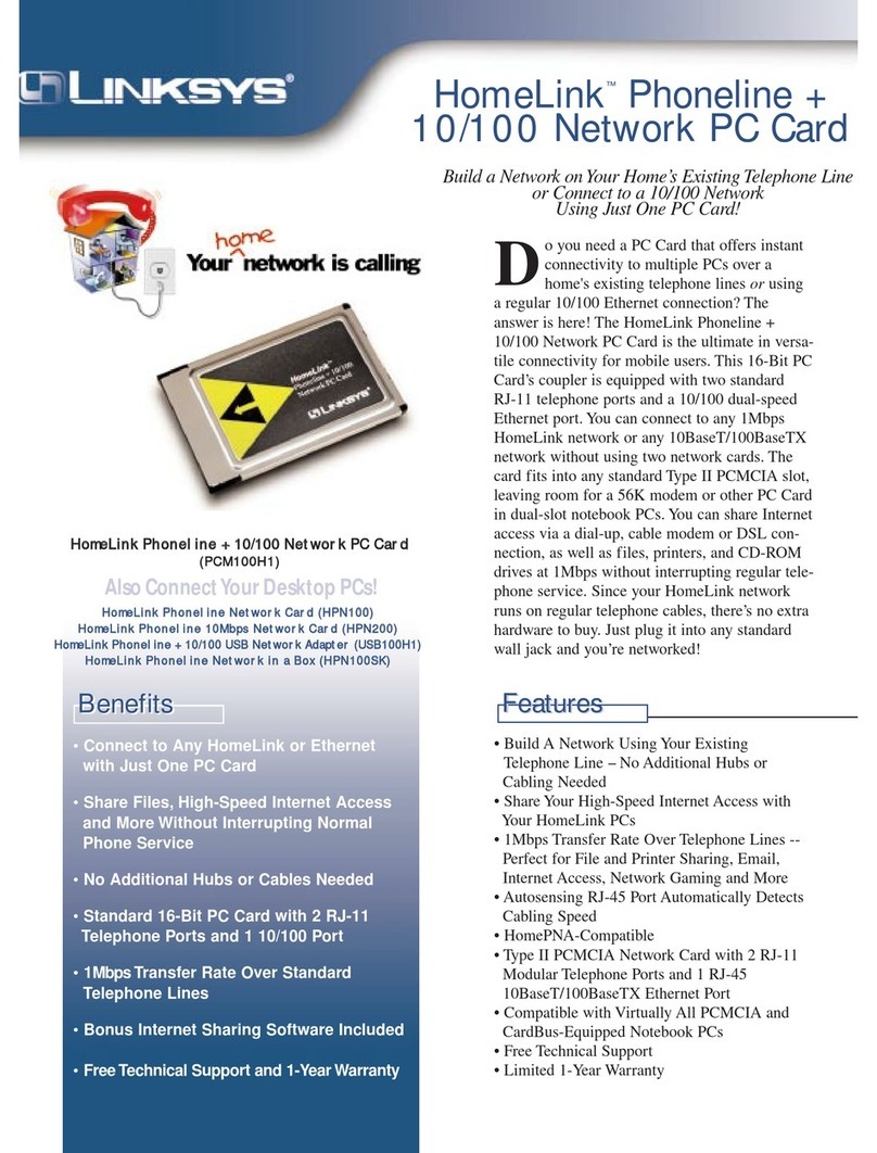 Linksys PCM100H1 Specifications
