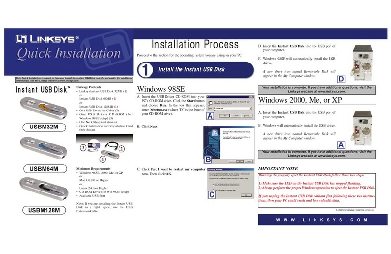 Linksys USBM128M Quick installation
