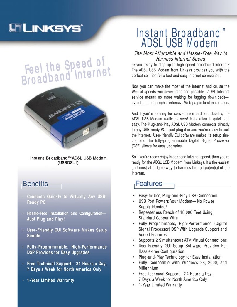 Linksys USBDSL1 Specifications