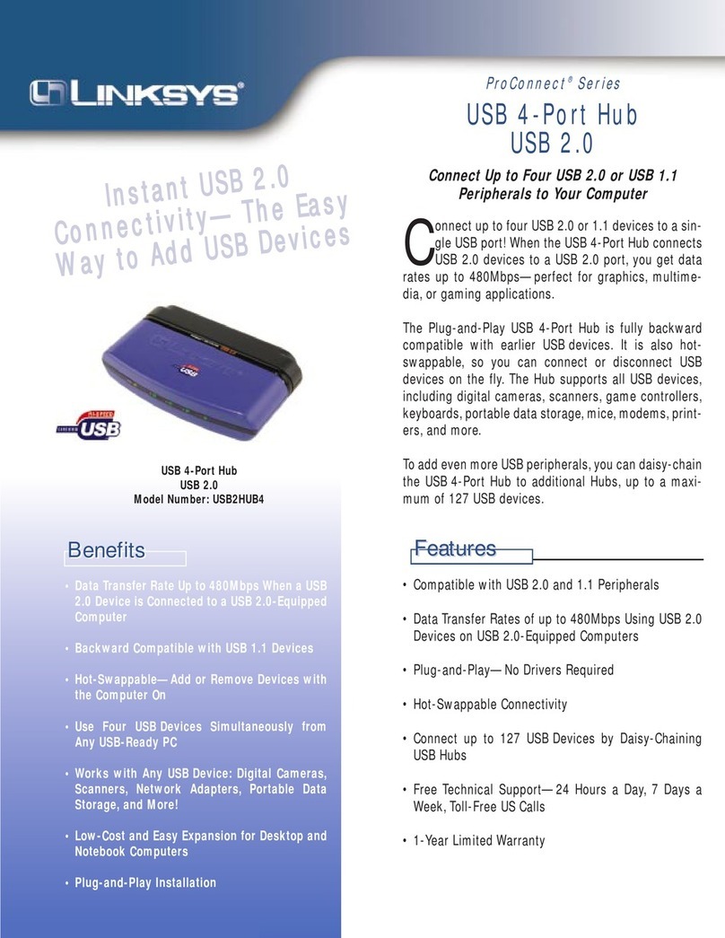 Linksys USB2HUB4 - ProConnect USB Hub Specifications Linksys USB2HUB4 - ProConnect USB Hub Specifications