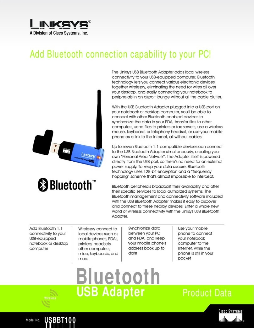 Linksys USBBT100 Operation manual