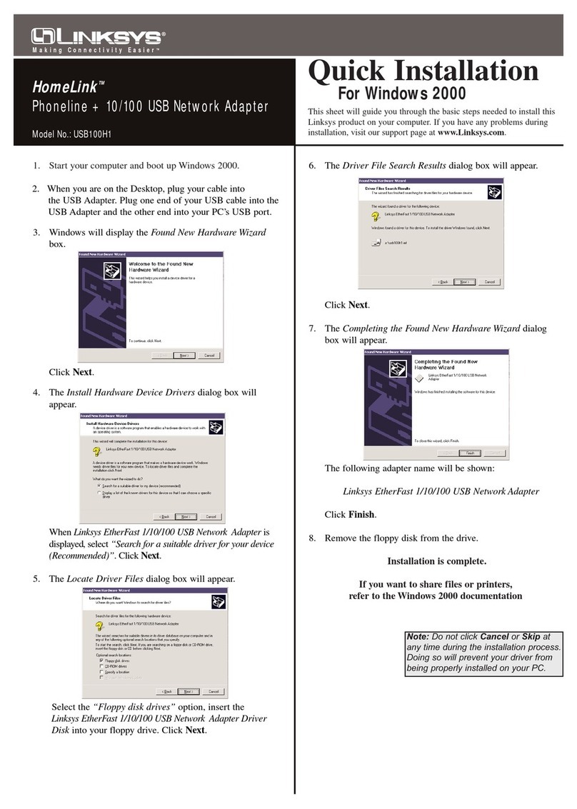 Linksys USB100H1 Original operating instructions