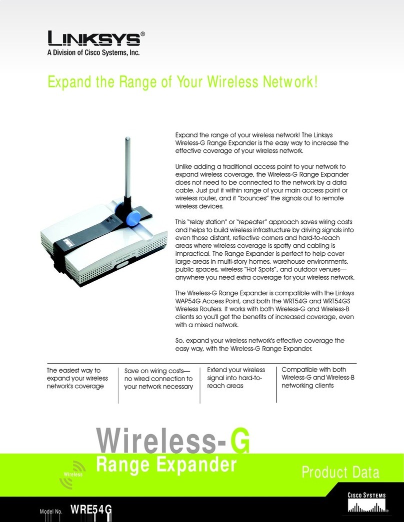 Linksys WRE54G - Wireless-G Range Expander Repeater Operation manual