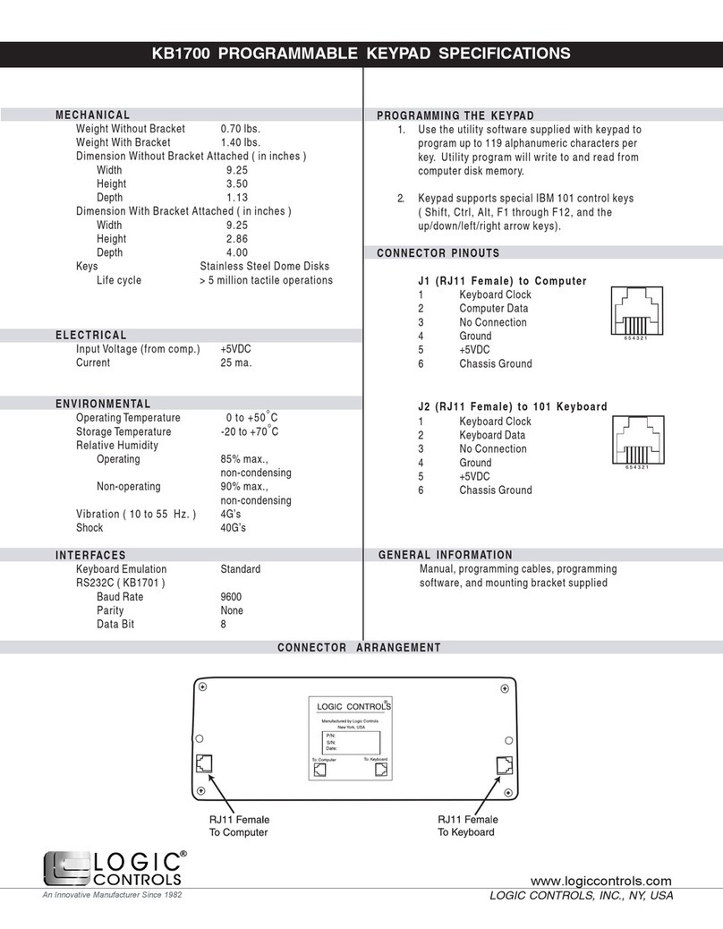 Logic Controls KB1700 User manual