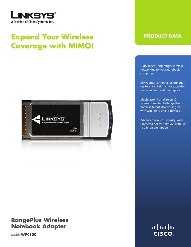 Linksys WPC100 - Rangeplus Wireless G Pc Card Operation manual