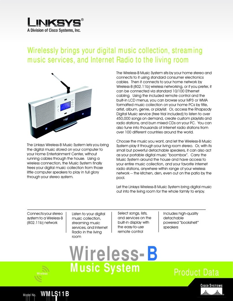Linksys WMLS11B - Wireless-B Music System Network Audio... Operation manual