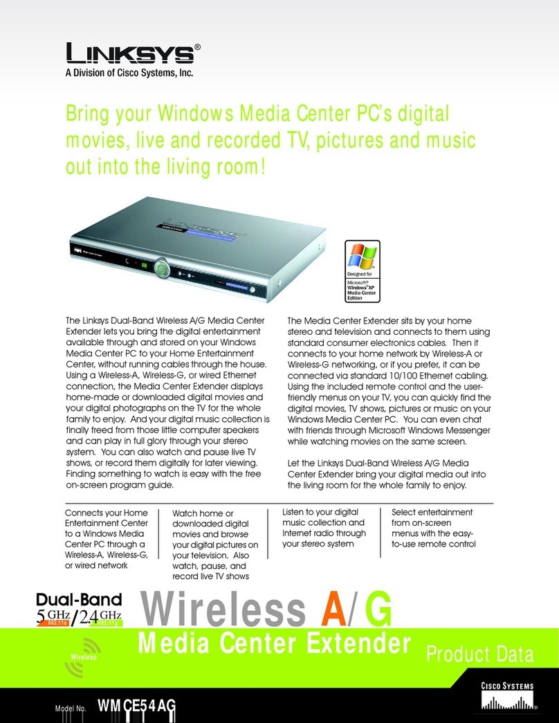 Linksys WMCE54AG - Wireless A/G Media Center... Product data