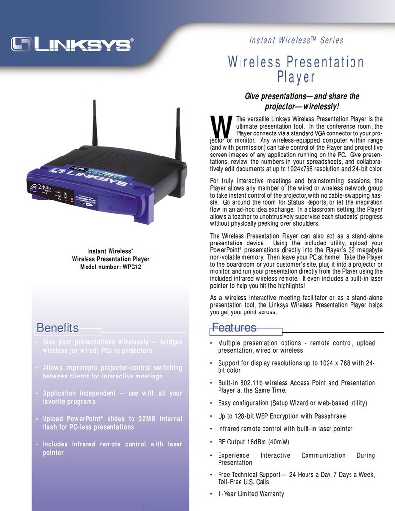 Linksys WPG12 - Wireless Presentation Player User manual