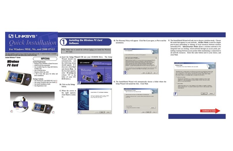 Linksys WPC54A - Wireless 802.11a PC Card Original operating instructions Linksys WPC54A - Wireless 802.11a PC Card Original operating instructions