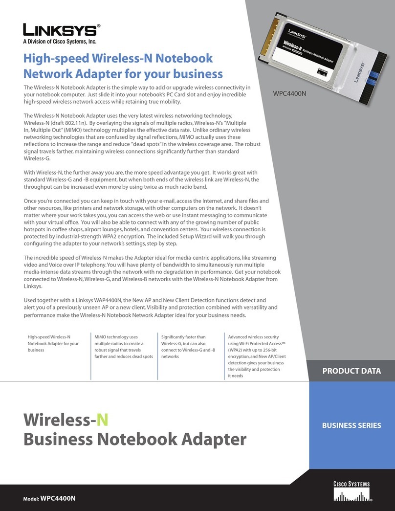 Linksys WPC4400N Operation manual