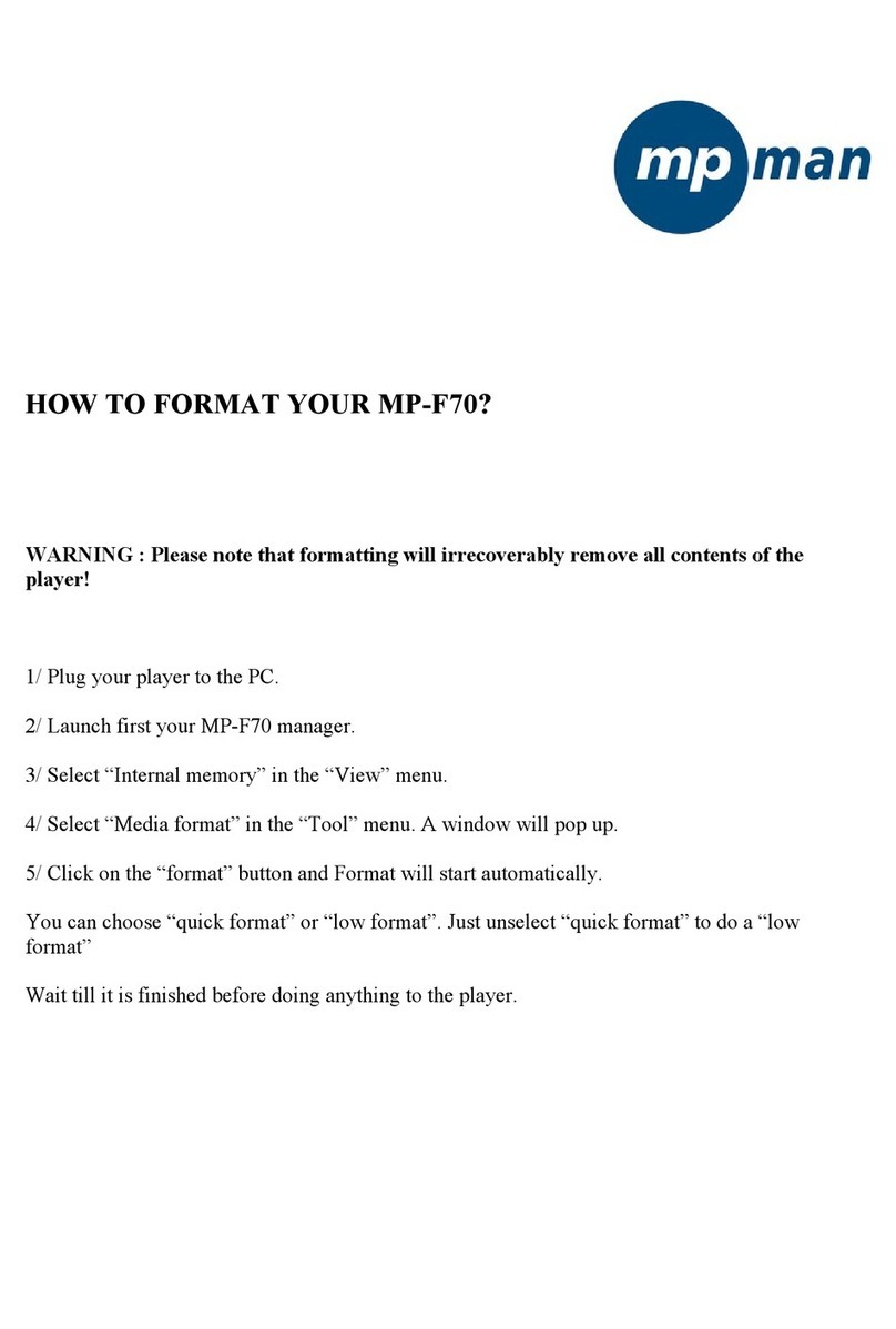 MP-Man MP-F70 supplementary guide