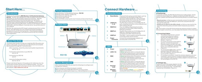 MSI RG11B quick start guide