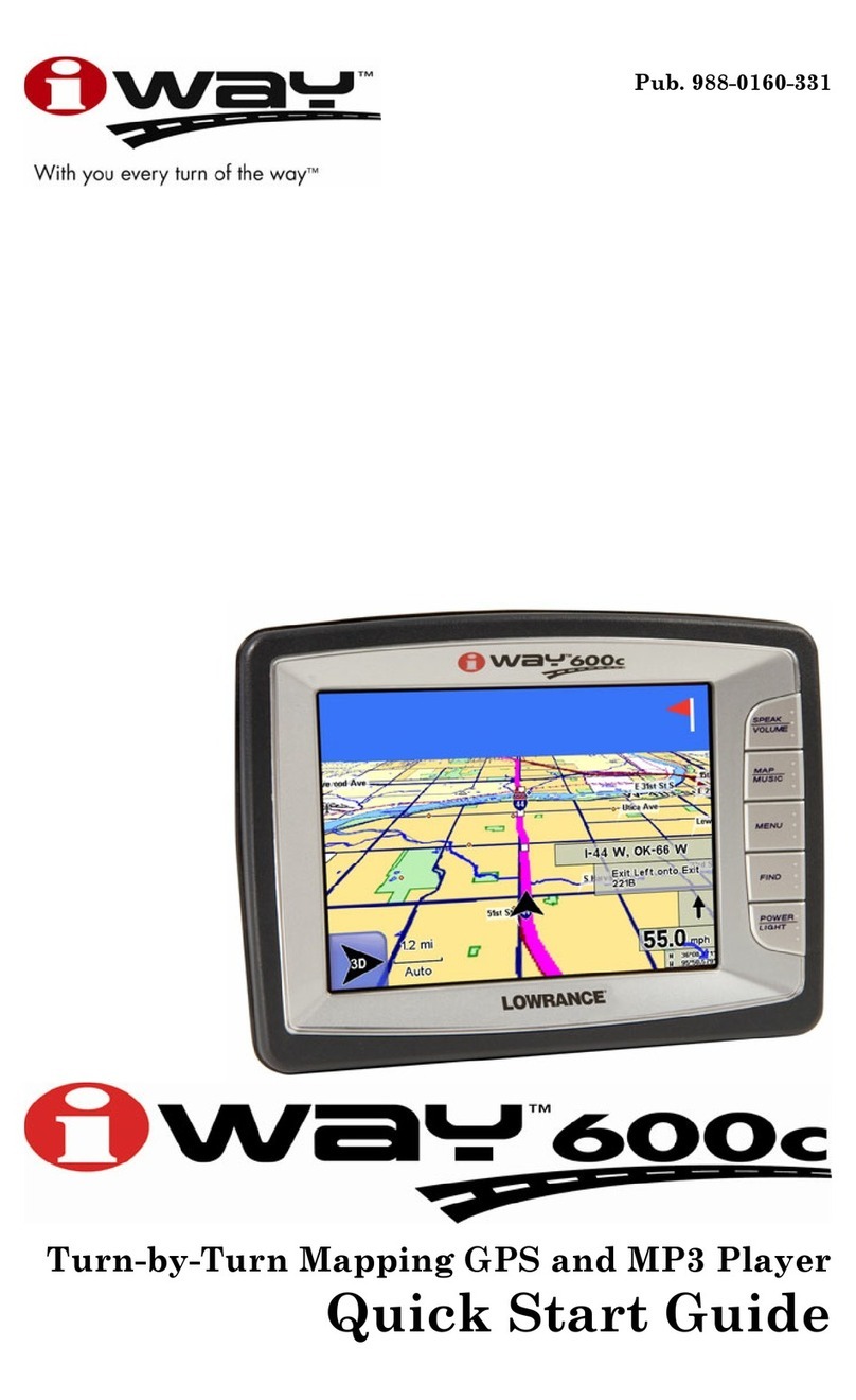 Lowrance iWAY 600C quick start guide
