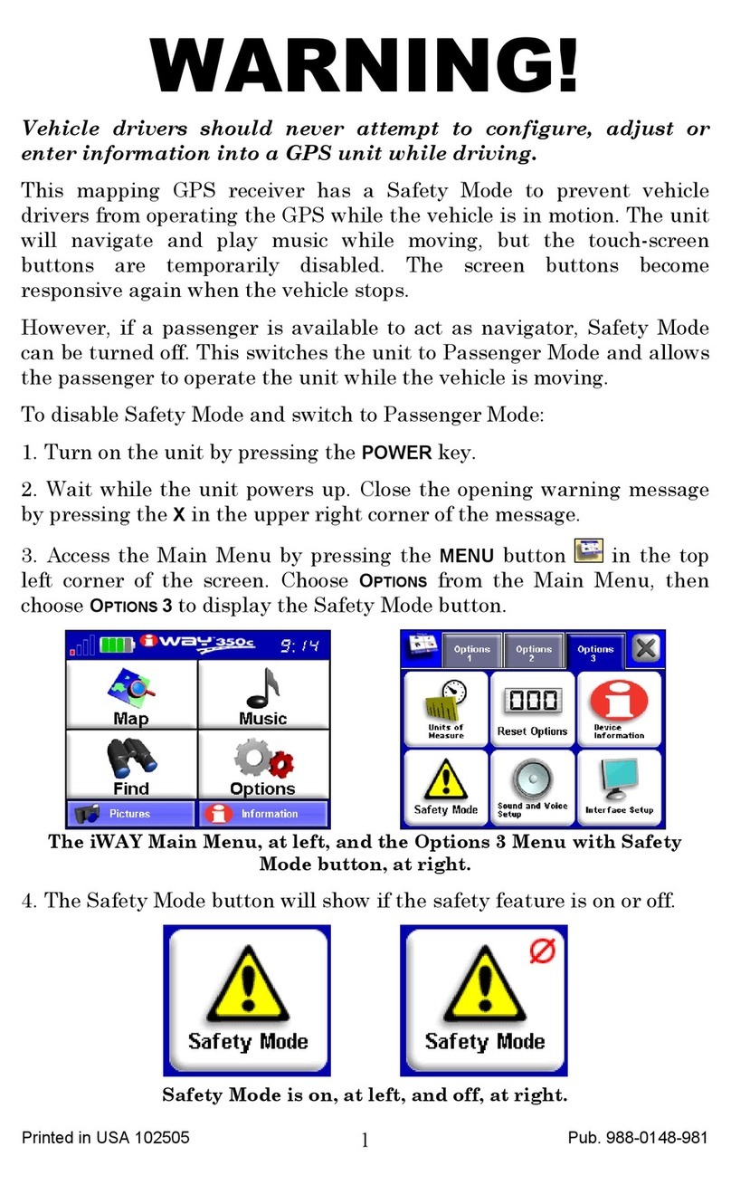 Lowrance Lowrance IWAY 350C Installation instructions