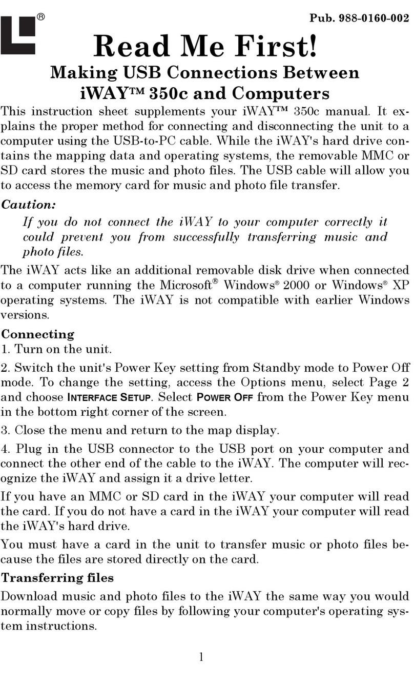 Lowrance Lowrance IWAY 350C Instruction Manual Lowrance Lowrance IWAY 350C Instruction Manual