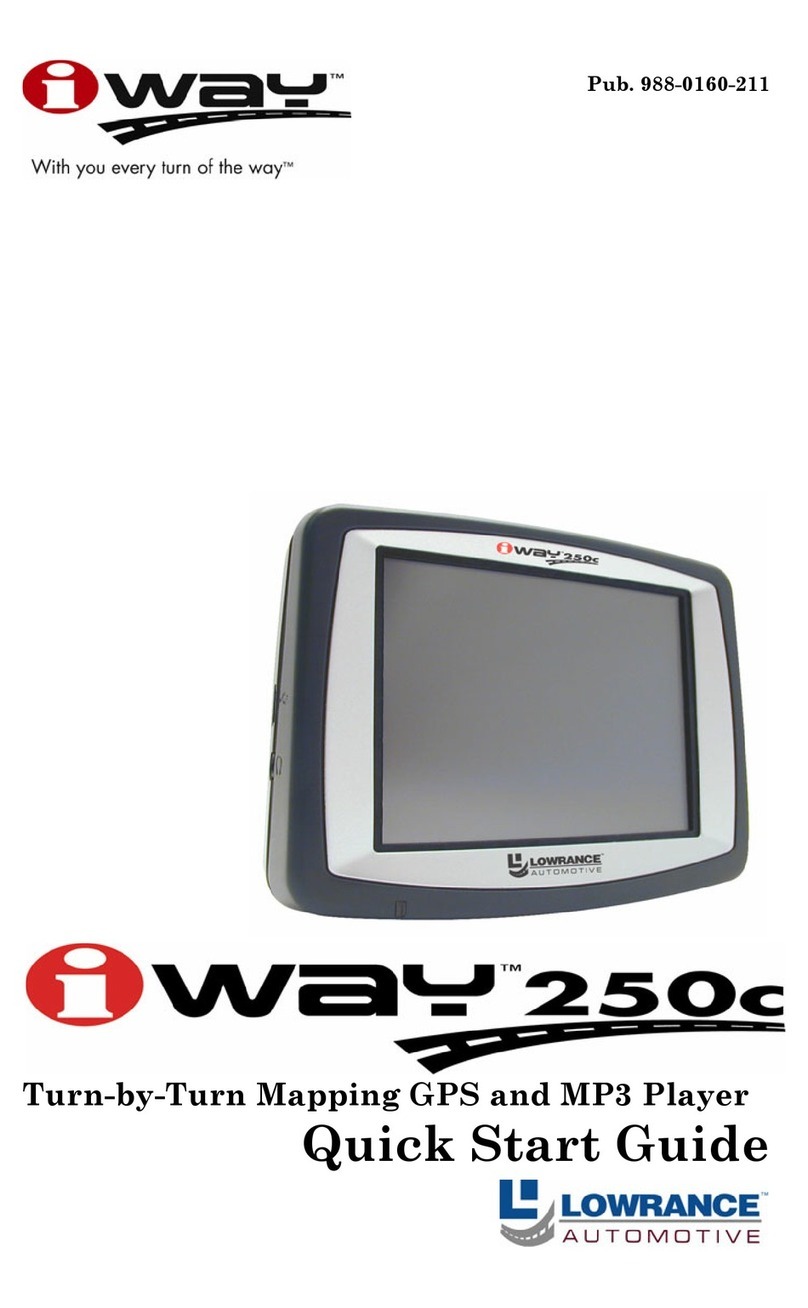 Lowrance iWAY 250C quick start guide