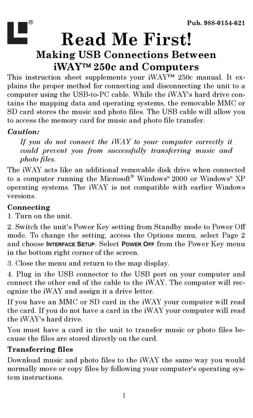 Lowrance iWAY 250C Connecting guide