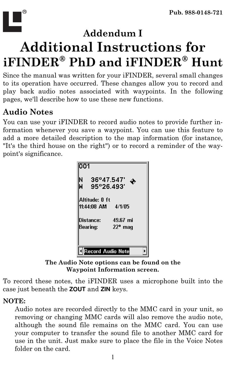 Lowrance iFINDER Hunt Additional instructions