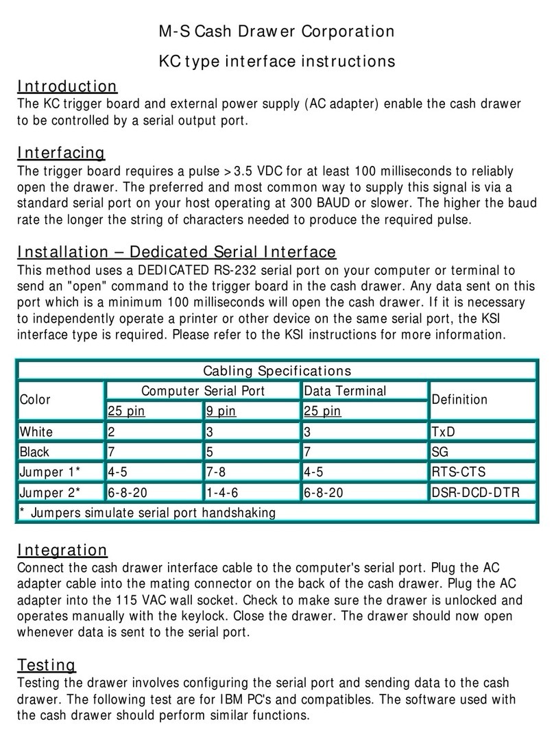 M-S Cash Drawer EP-125KC instructions