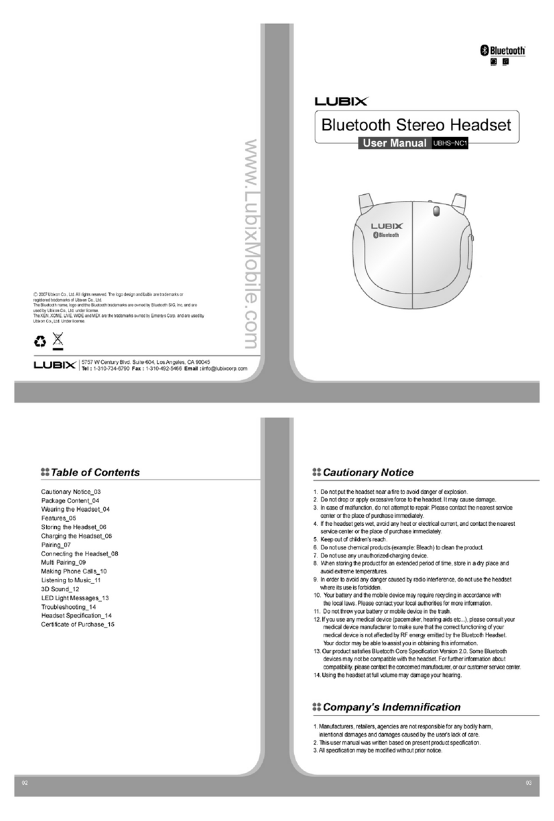 Lubix UBHS-NC1-3D user manual