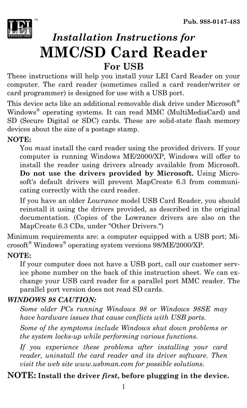 LEI Extras MMC/SD Card Reader installation instructions