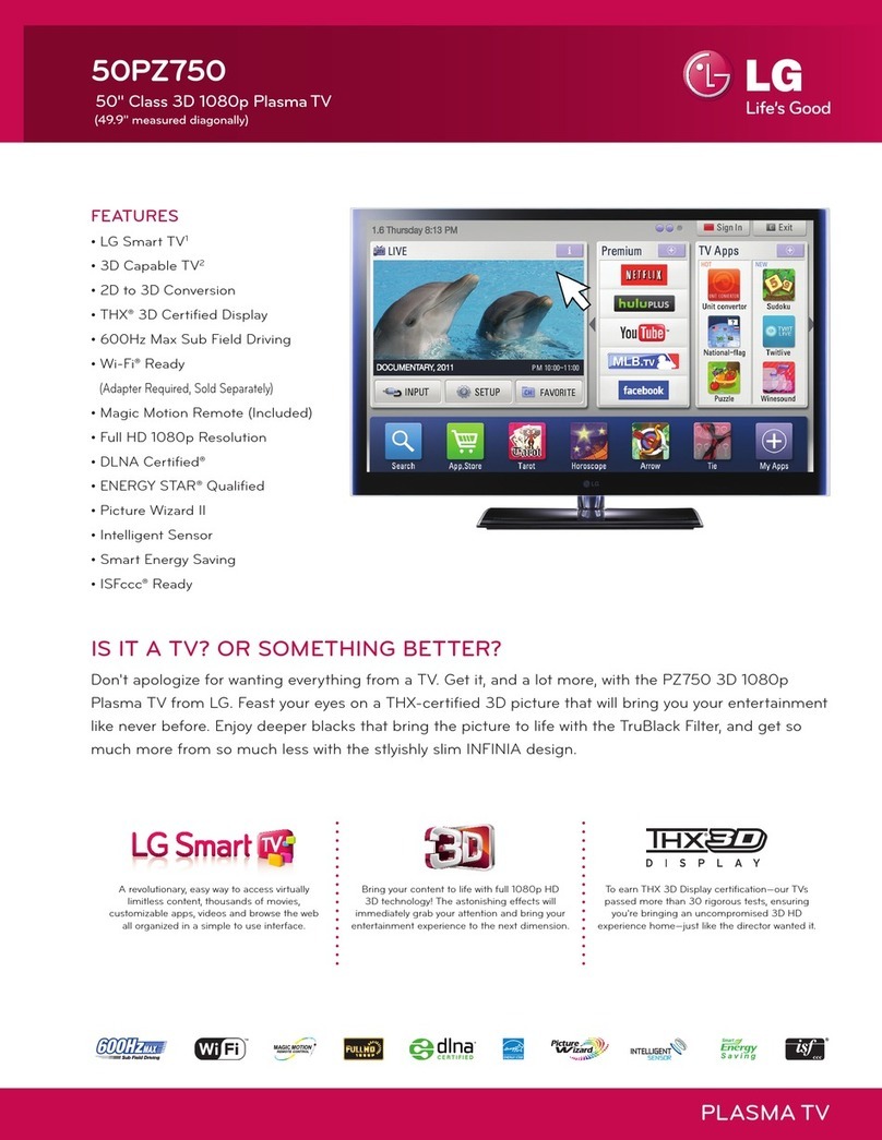 LG 50PZ750 User manual