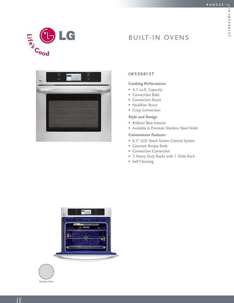LG LWS3081ST - 30in Single Electric Wall Oven User manual