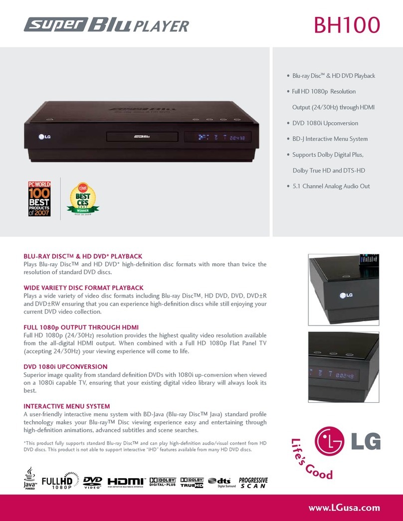 LG BH100 Specification sheet