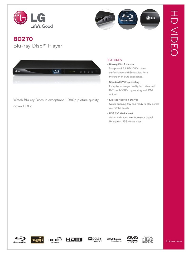 LG BD270 -  Blu-Ray Disc Player User manual